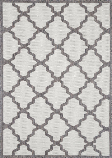 Sisalo Cream and Grey Geometric Rug