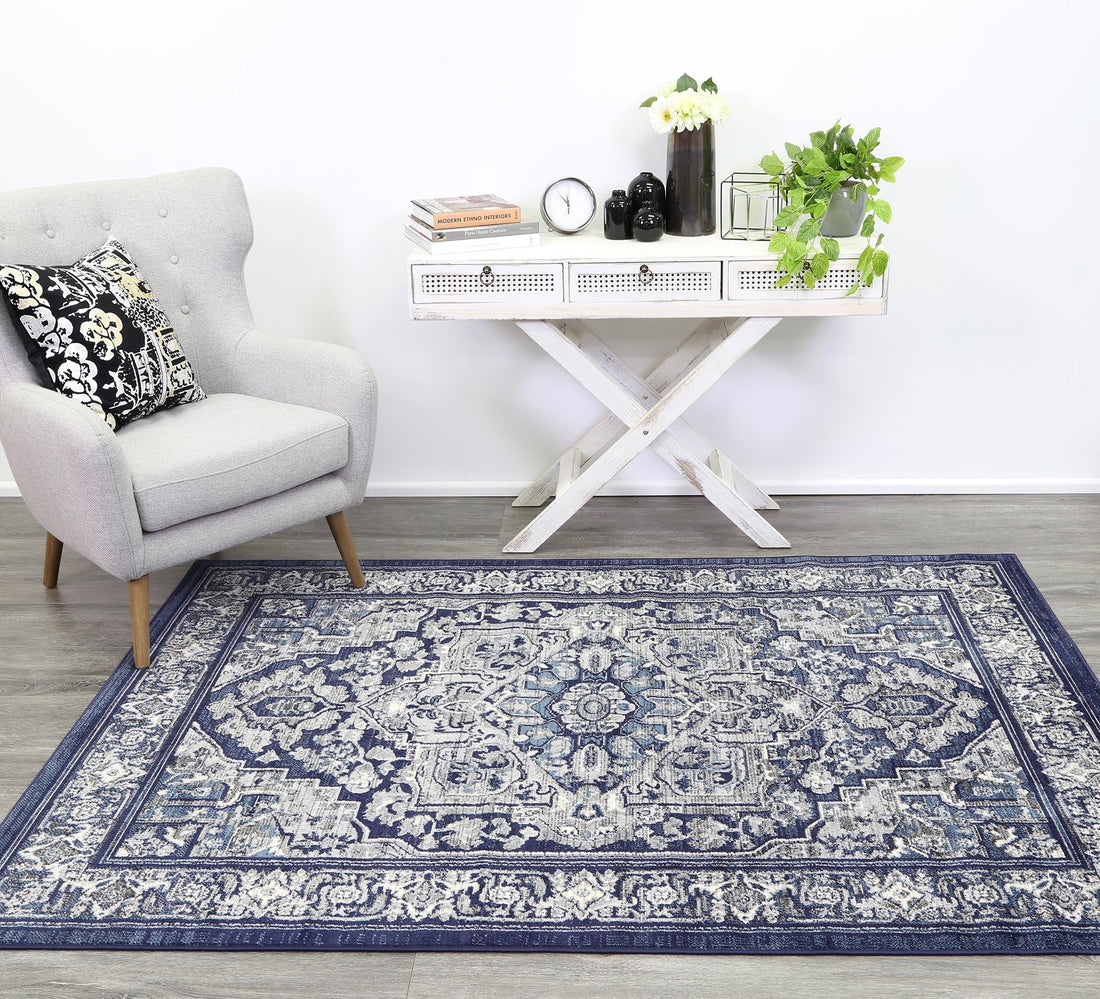 Arya Tranistional Navy Rug