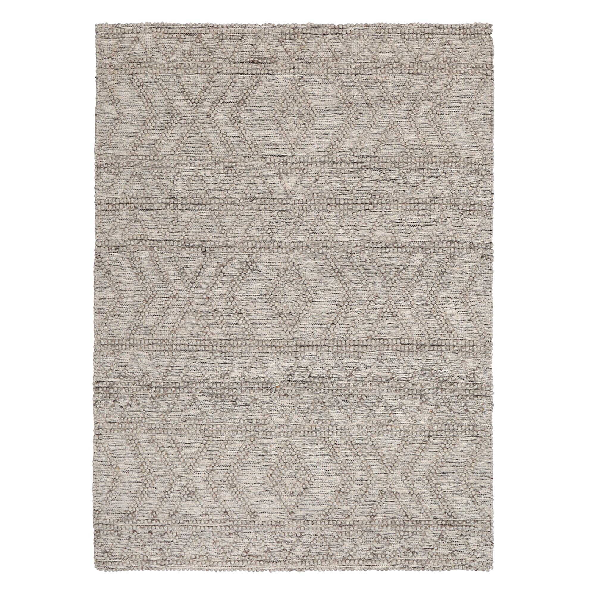 Himalaya Lattice Tribal Ash Wool Rug