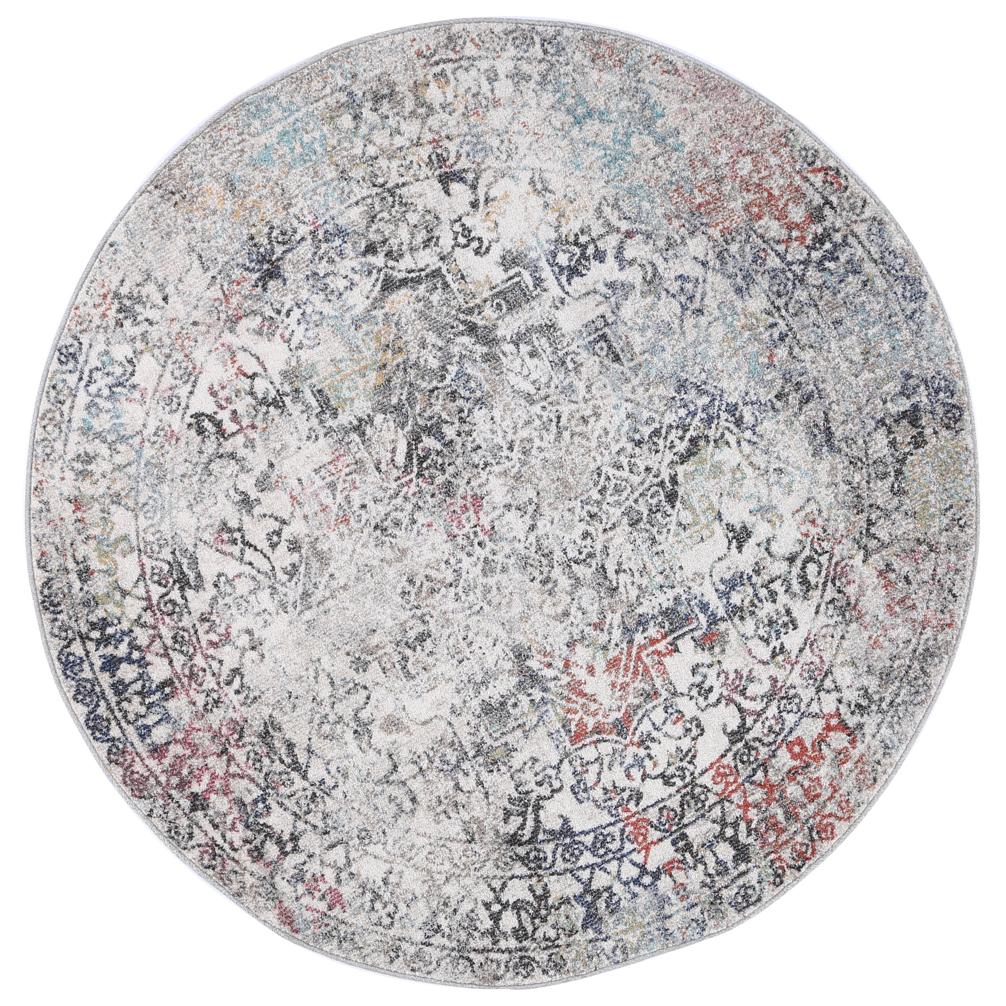 Salsa Maria Grey & Multi Transitional Round Rug