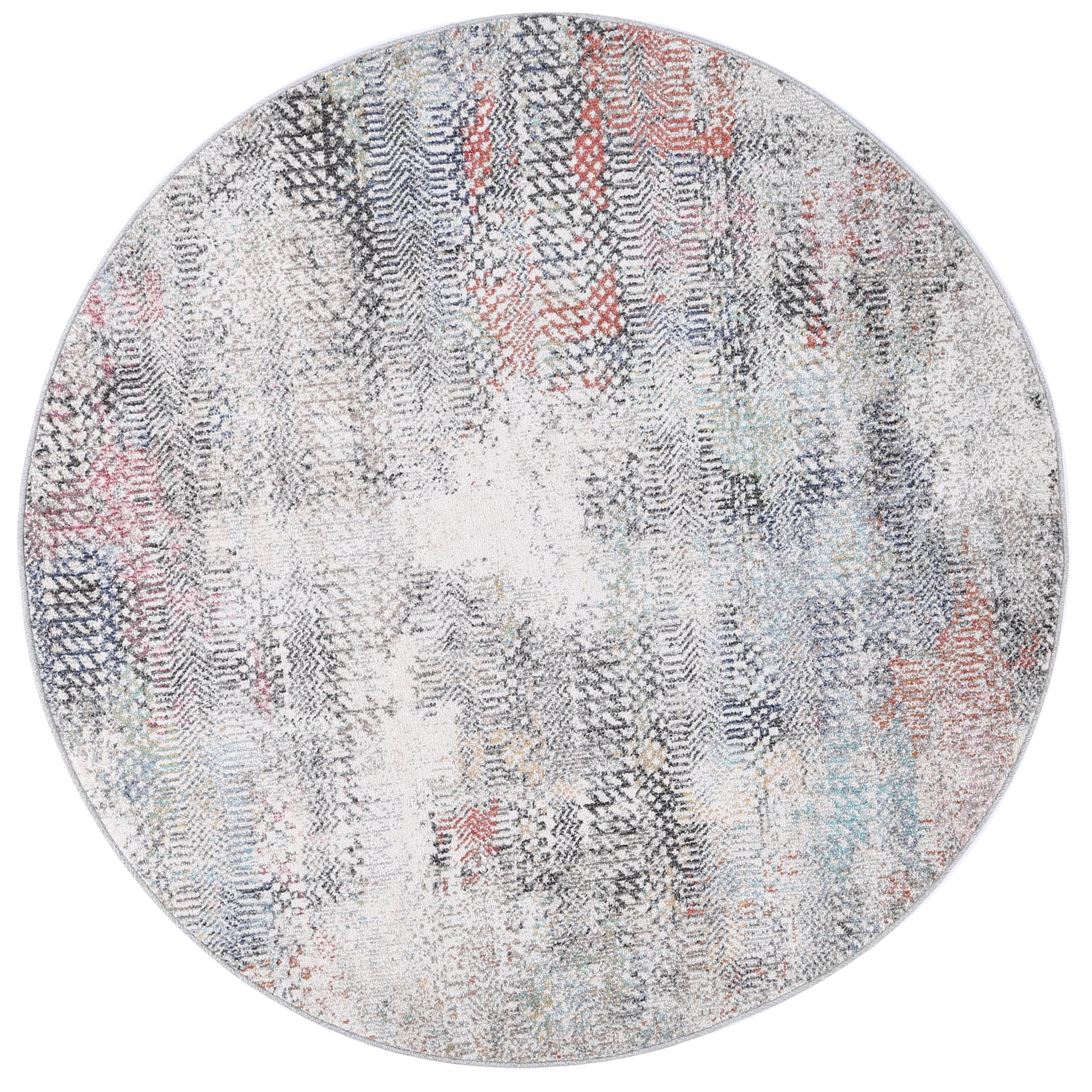 Salsa Ernesto Grey & Terracotta Tribal Round Rug