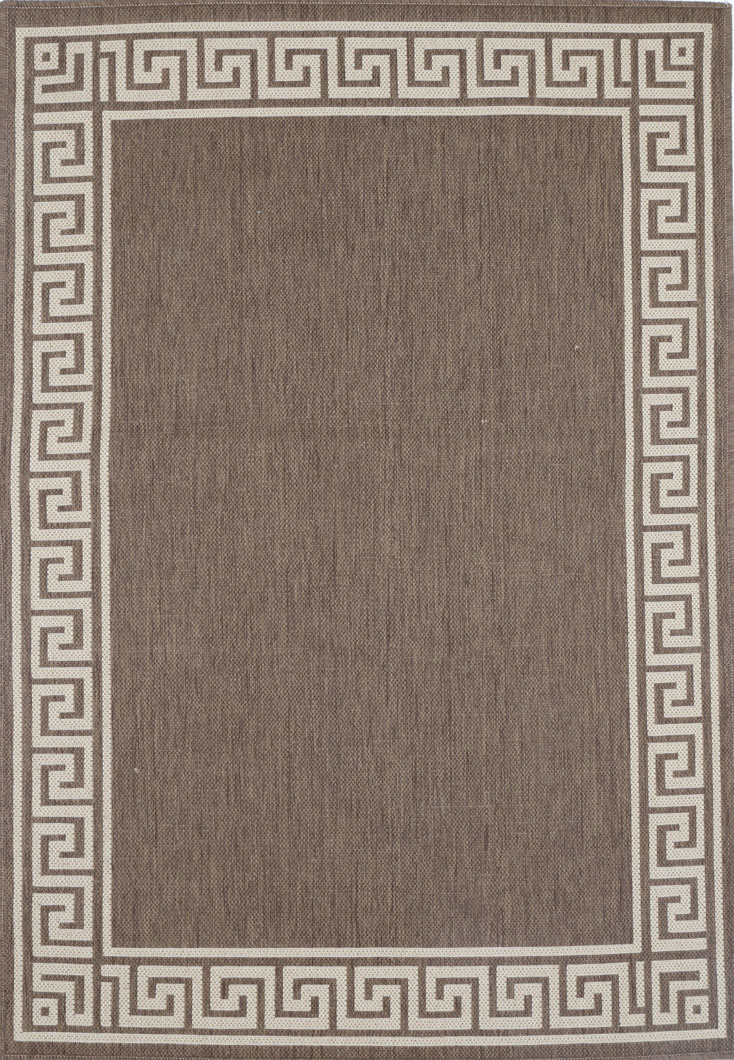 Sisalo Brown Bordered Patterned Rug