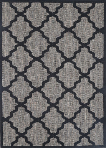 Sisalo Beige and Black Geometric Rug