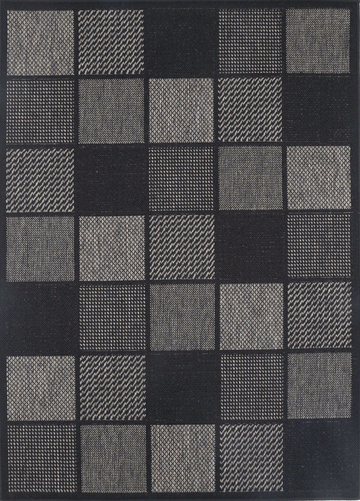 Sisalo Grey Square Shape Patterned Ikat Rug